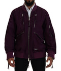 Veste bomber en polyester violet de Dsquared² avec fermeture éclair complète, style moderne et décontracté.