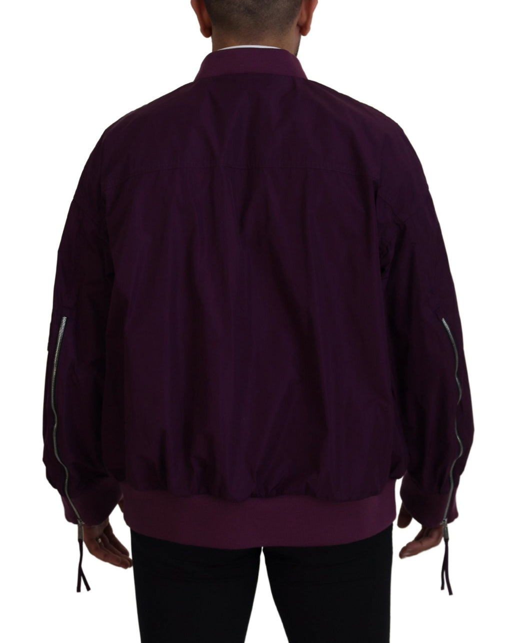 Veste bomber en polyester violet de Dsquared² avec fermeture éclair complète, style moderne et coupe ajustée.