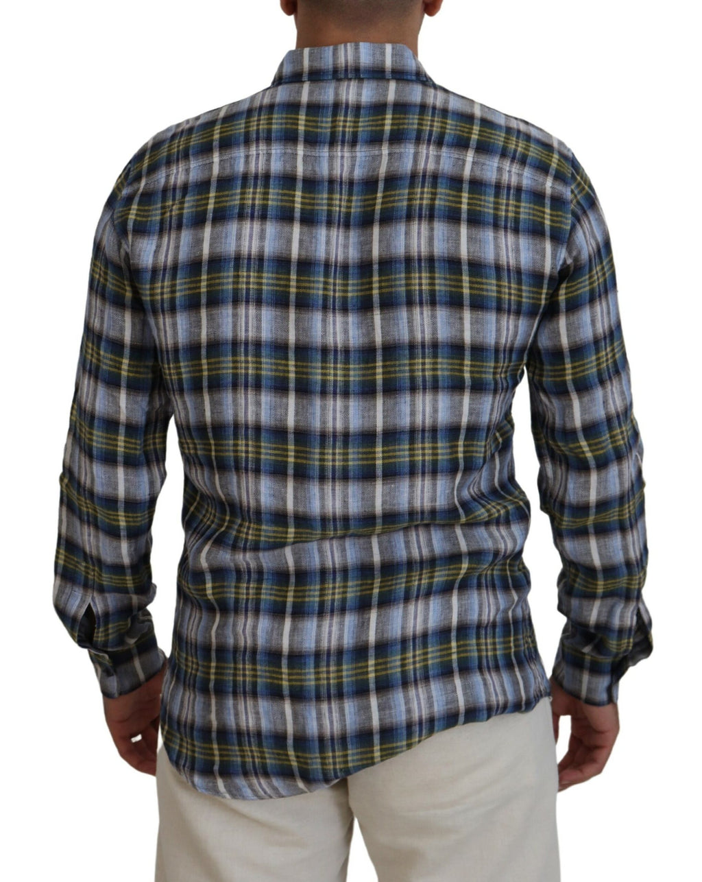 Chemise homme à manches longues à carreaux multicolores de Dsquared², style décontracté et tendance.