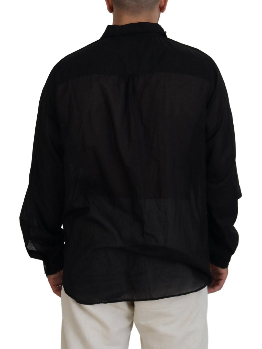 Chemise formelle noire en coton à col pour hommes, dsquared², manches longues, style élégant et sophistiqué