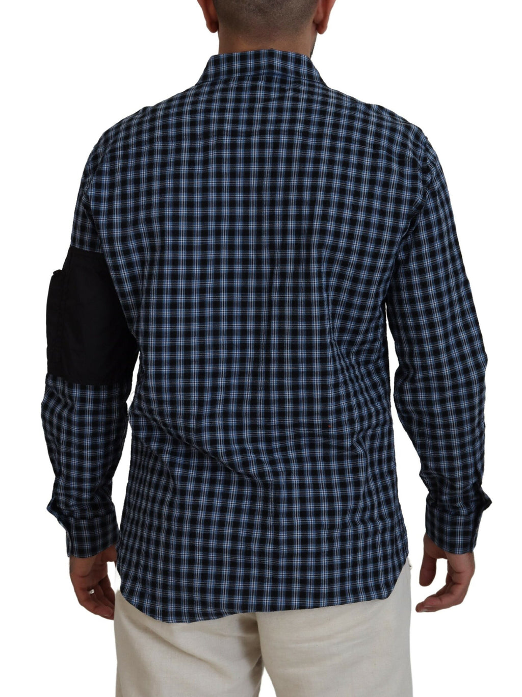 Chemise à manches longues pour hommes Dsquared² à carreaux multicolores et noirs, style décontracté et tendance.