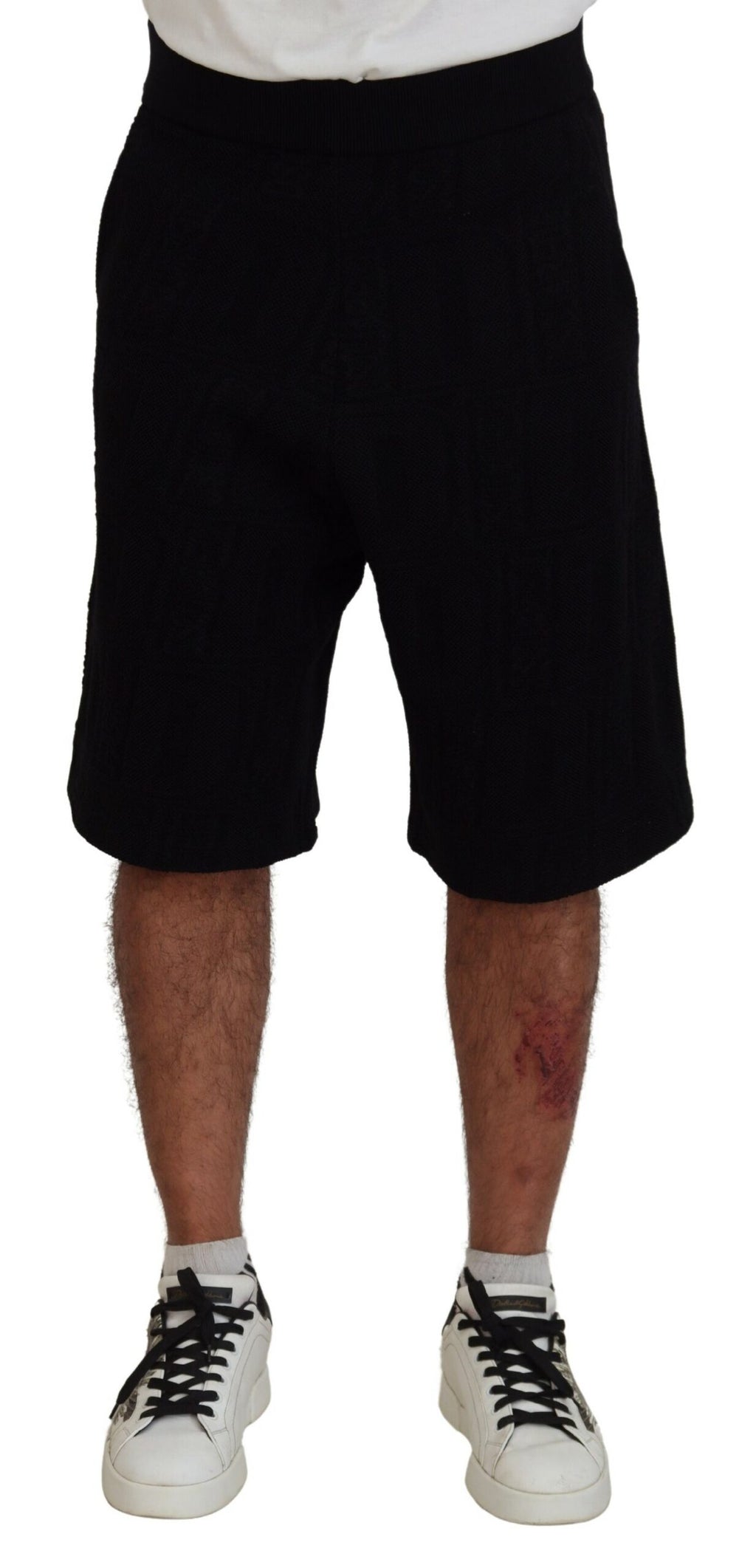 Shorts bermuda décontractés noirs pour homme de la marque Dsquared², pull-on, style casual, en tissu uni.