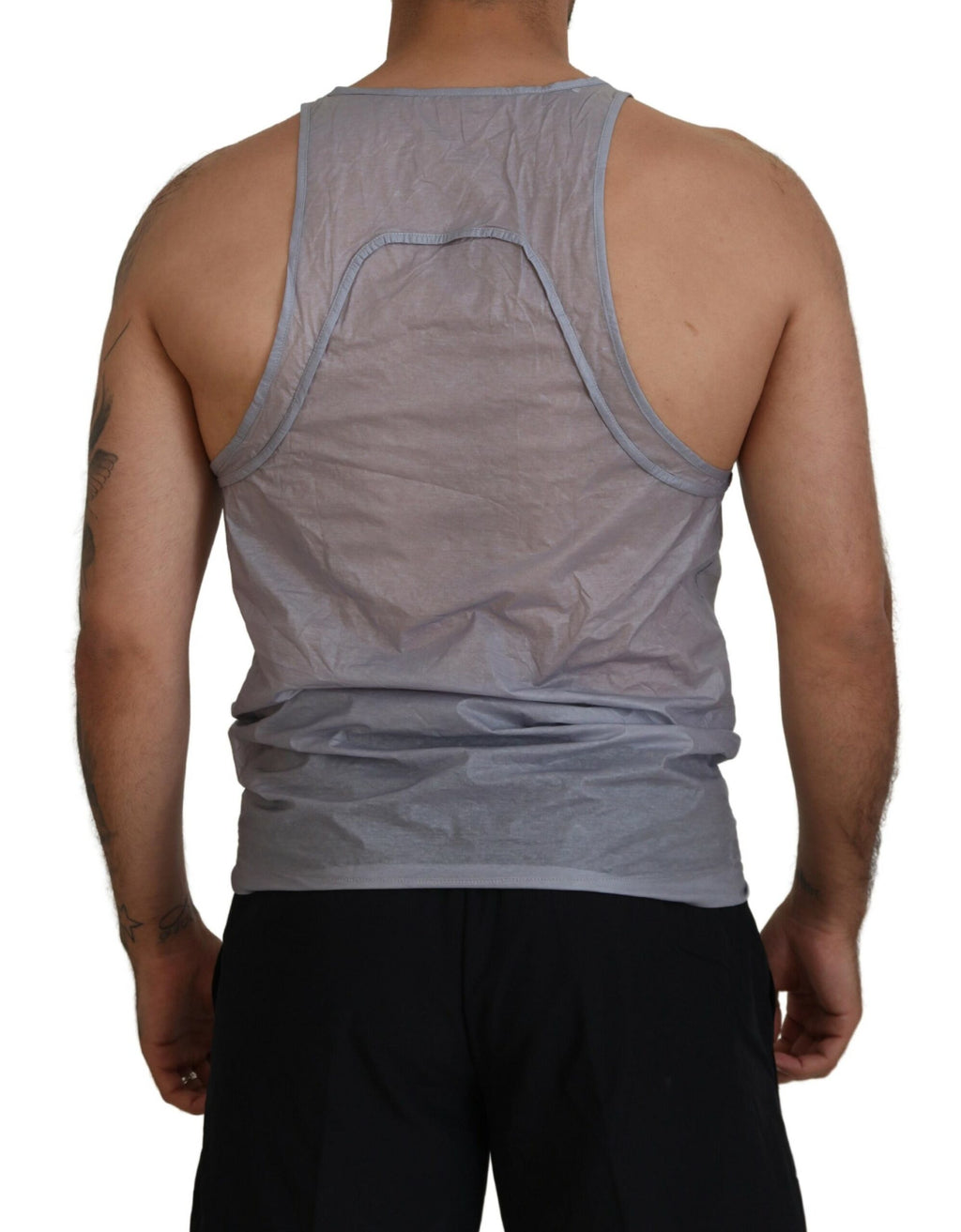 Débardeur gris clair en coton pour homme de la marque Dsquared², sans manches, élégant et confortable.