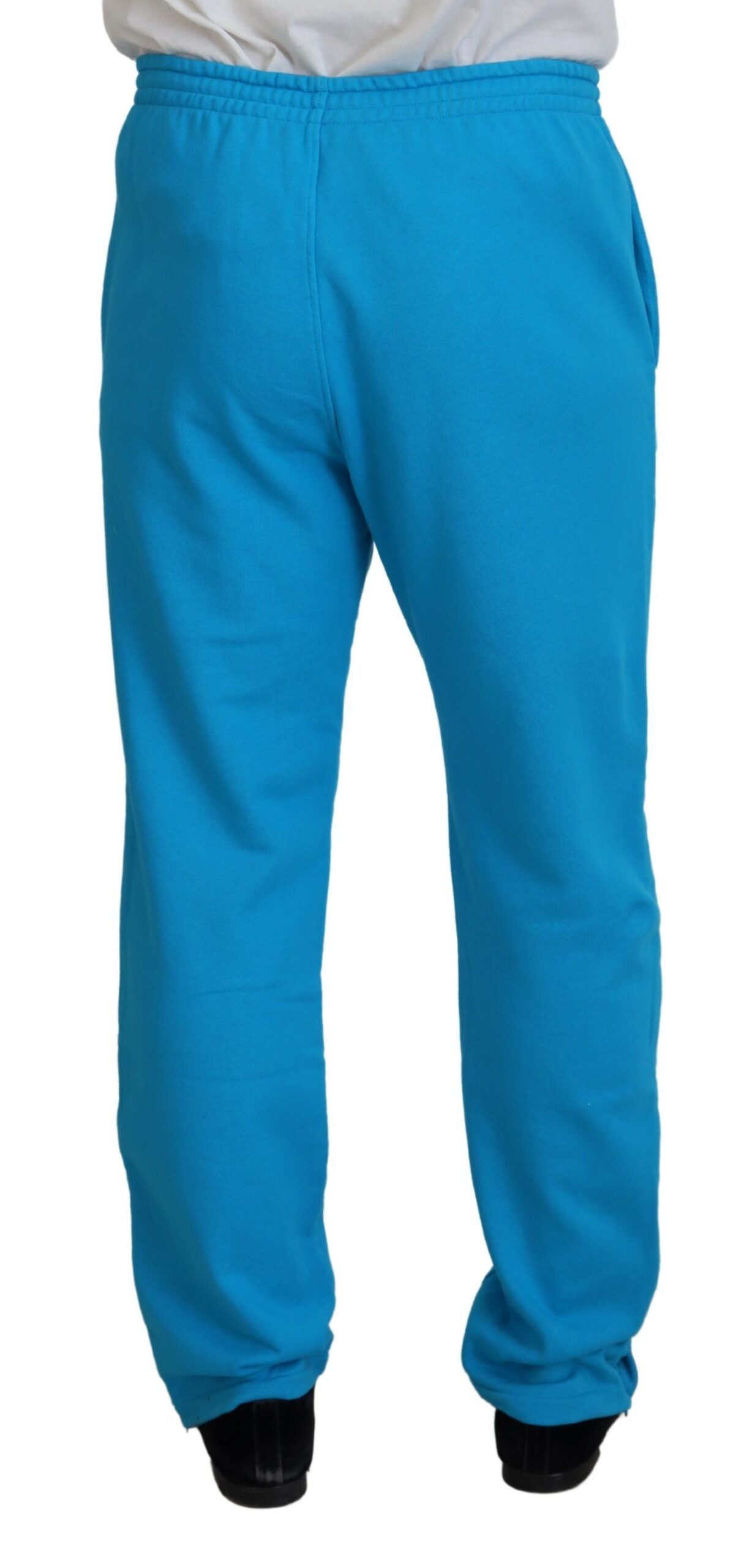 Pantalons décontractés en coton bleu clair avec logo imprimé de Dsquared², style casual et confortable.