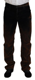 Jeans en denim casual marron de coupe droite de Dsquared², en coton lavé et délavé.