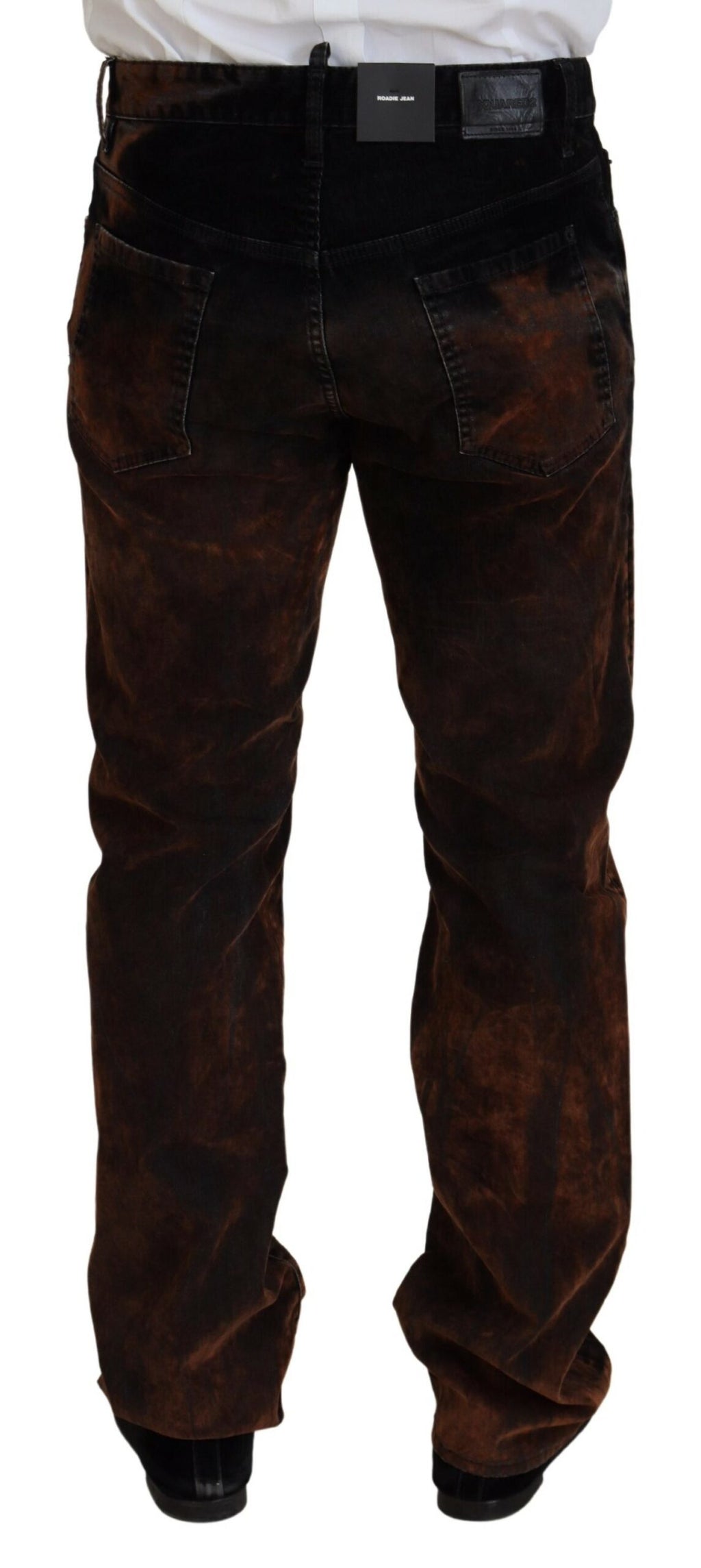 Jeans décontractés en coton brut marron de coupe droite de Dsquared², style casual et tendance.