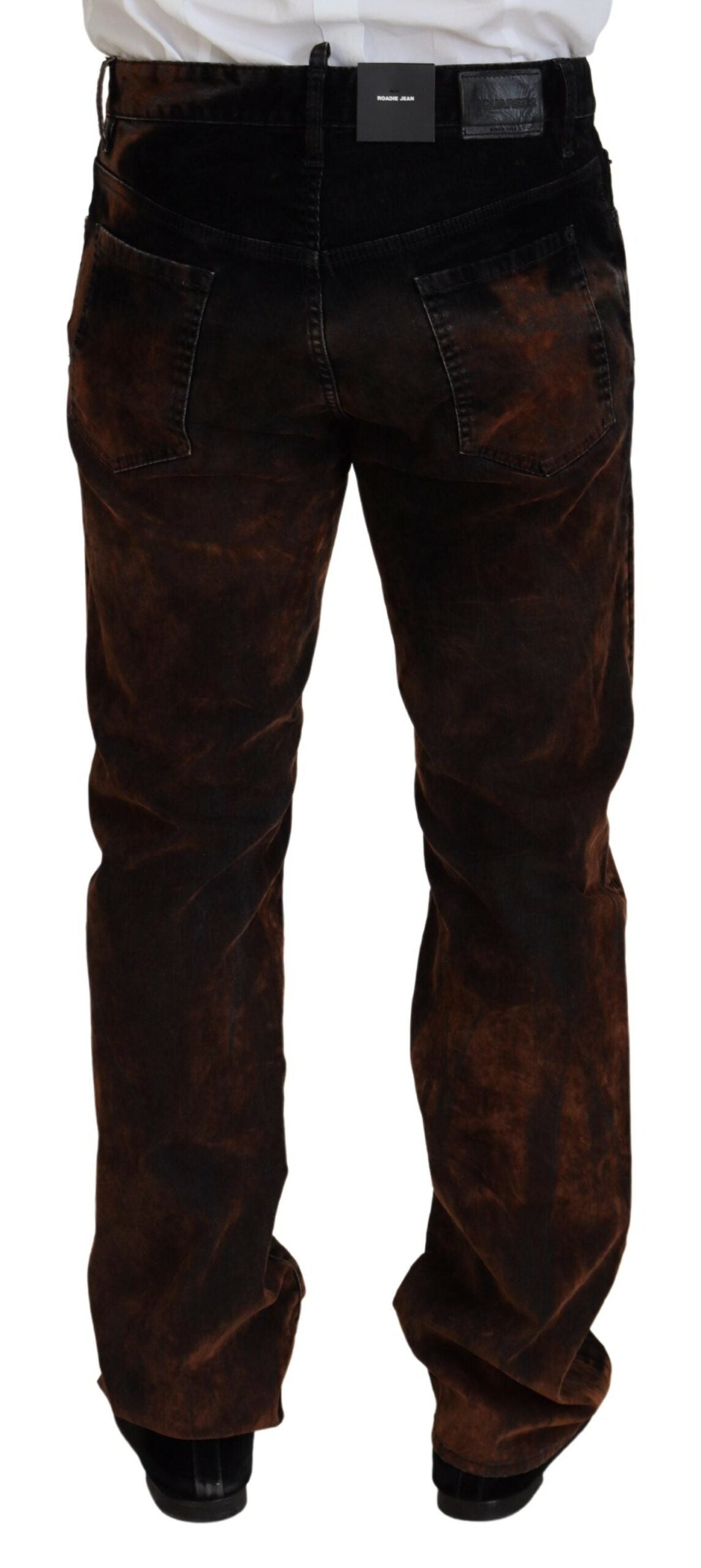 Jeans décontractés en coton brut marron de coupe droite de Dsquared², style casual et tendance.