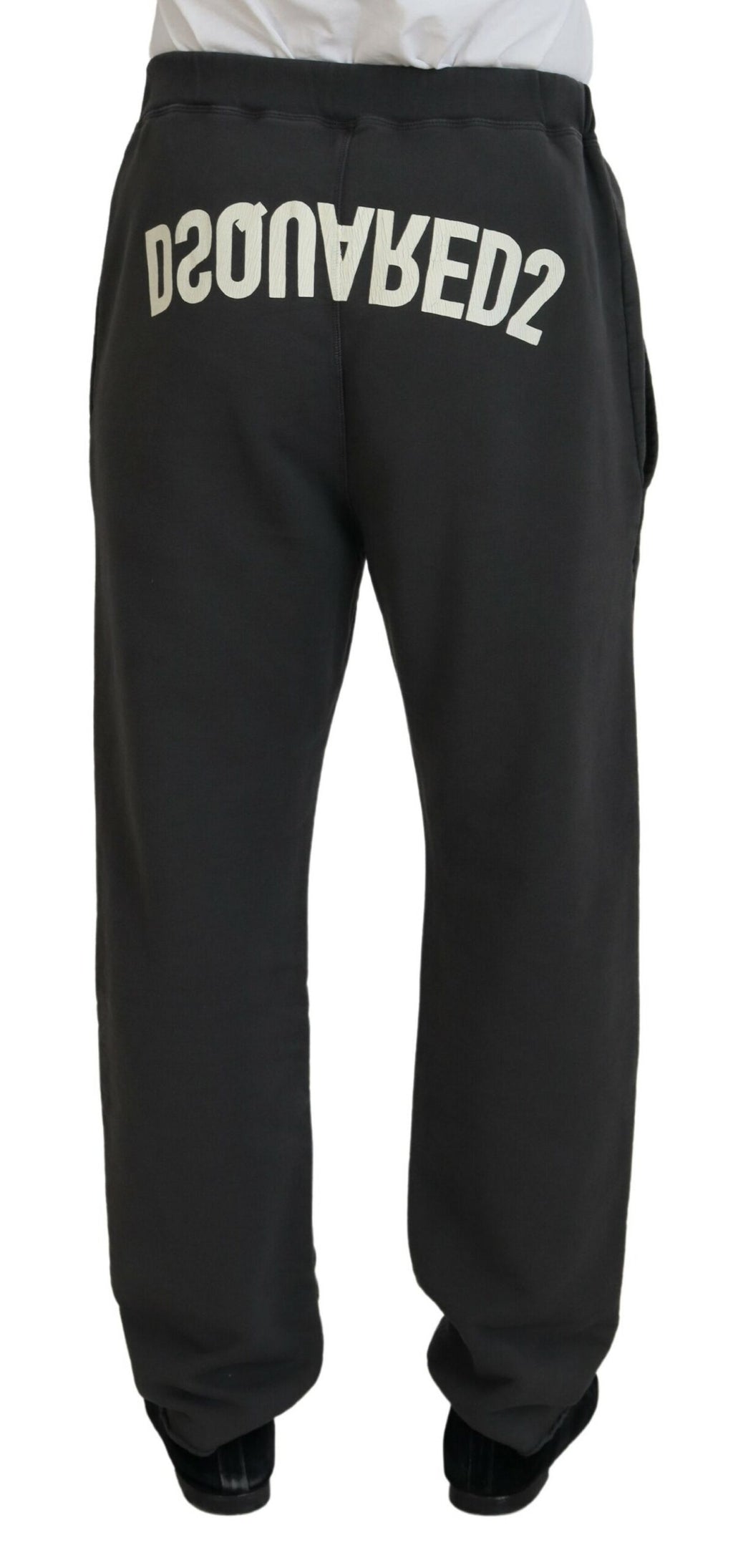 Pantalon décontracté pour homme en coton gris foncé de Dsquared² avec détails déchirés et style casual.