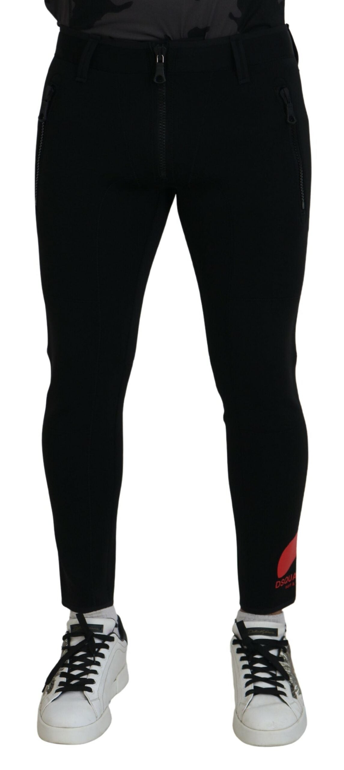 Pantalons slim fit en polyamide de Dsquared² avec logo imprimé, aspect élégant et moderne, pour un style urbain.