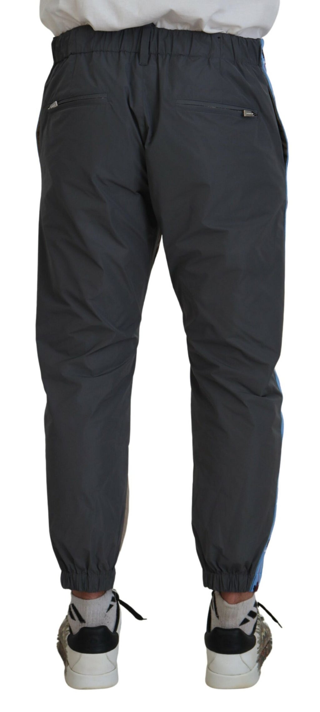 Pantalon décontracté pour homme Dsquared² en coton brun et gris à deux tons, style casual, visible en image.