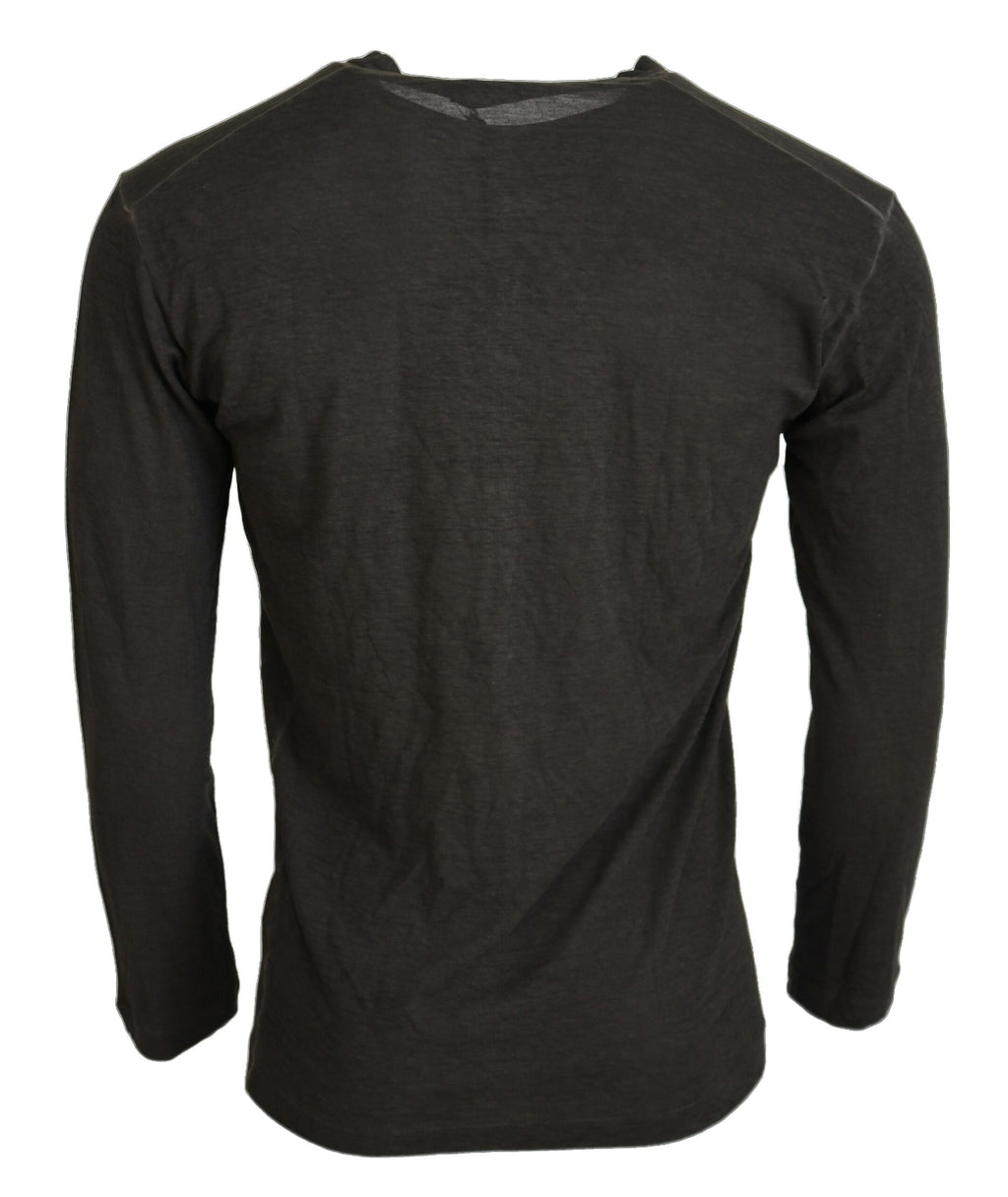 Pull gris en coton et lin à manches longues de Dsquared², pull-over décontracté avec style contemporain.