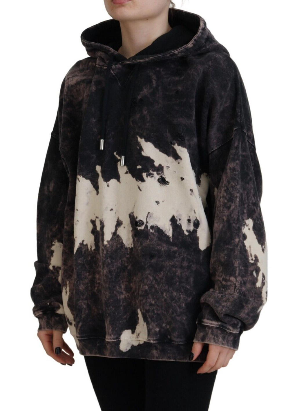 Sweat à capuche en coton multicolore de Dsquared², style décontracté avec logo sur la poitrine et manches longues.