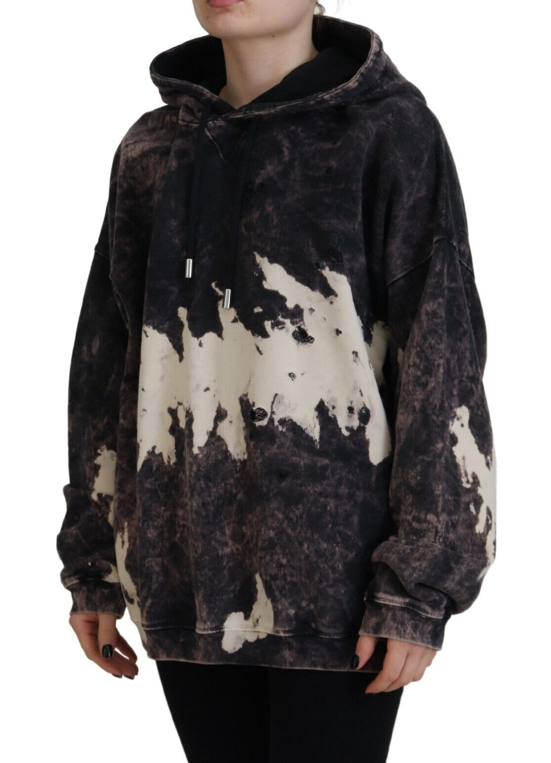 Sweat à capuche en coton multicolore de Dsquared², style décontracté avec logo sur la poitrine et manches longues.