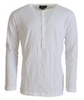 Pull à manches longues en coton et lin blanc de Dsquared², style décontracté et confortable pour homme.