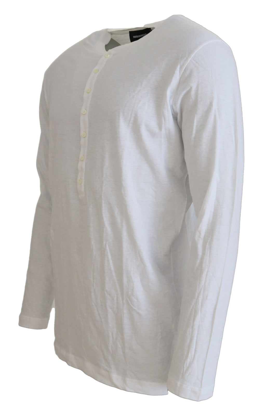 Pull-over blanc en coton et lin à manches longues de Dsquared², style décontracté et confortable pour homme.