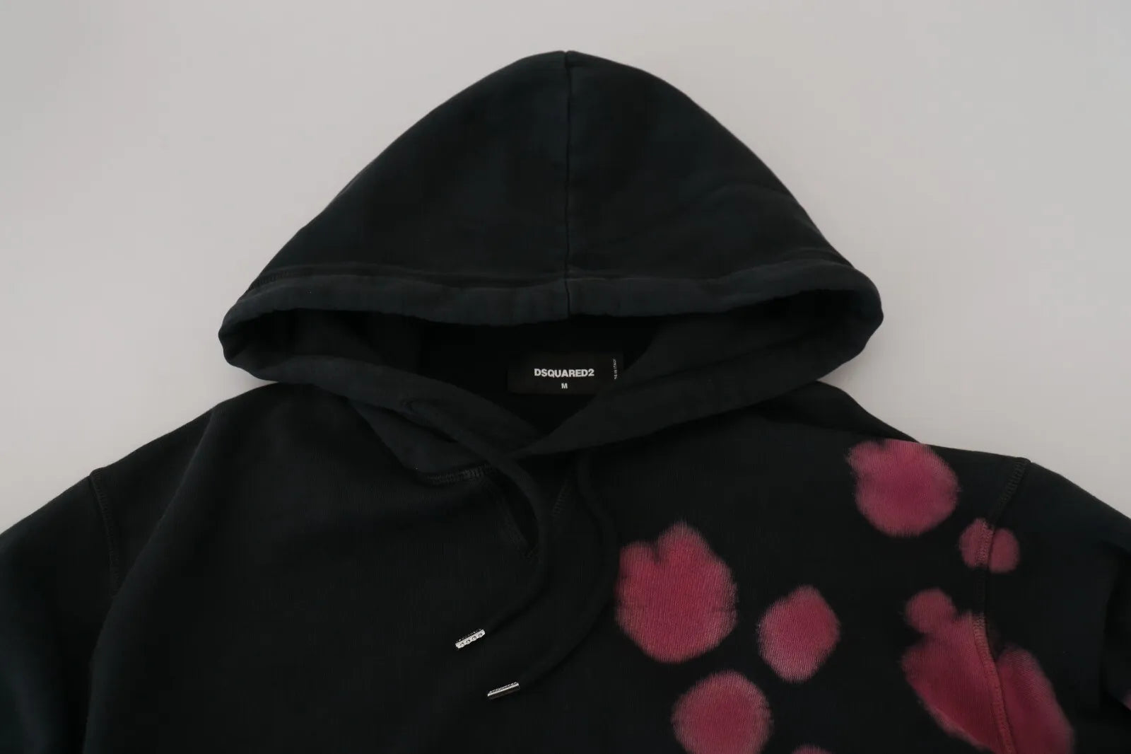 Sweat à capuche en coton noir tie-dye de Dsquared², pull décontracté avec capuche et motif coloré.