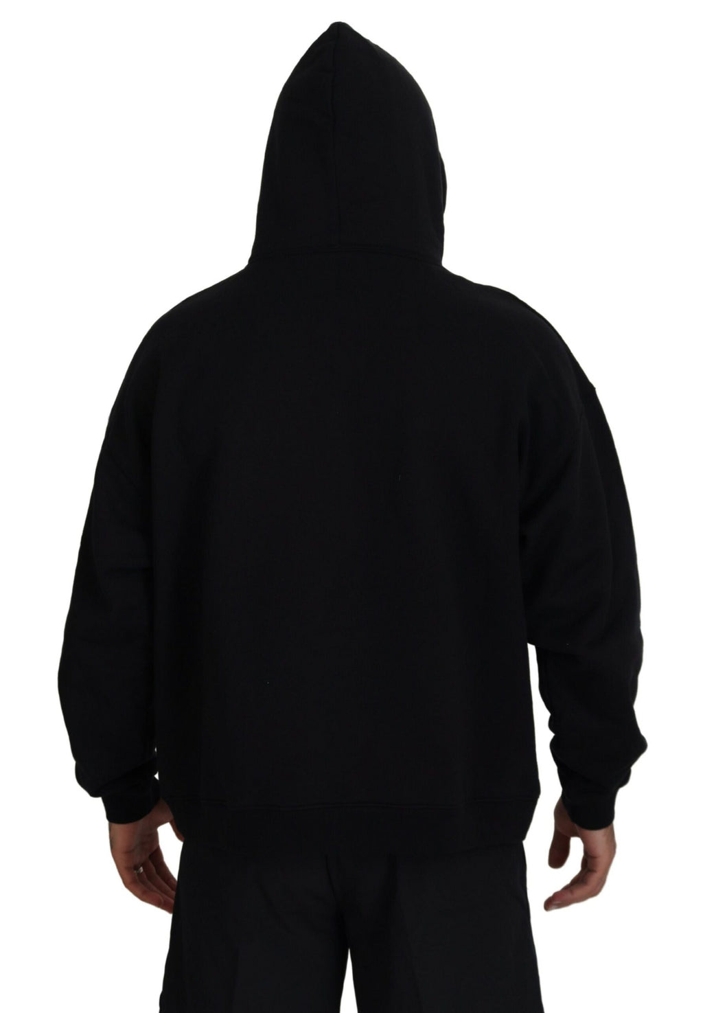 Sweat à capuche en coton noir pour homme de Dsquared² avec imprimé, pull-over confortable et tendance.