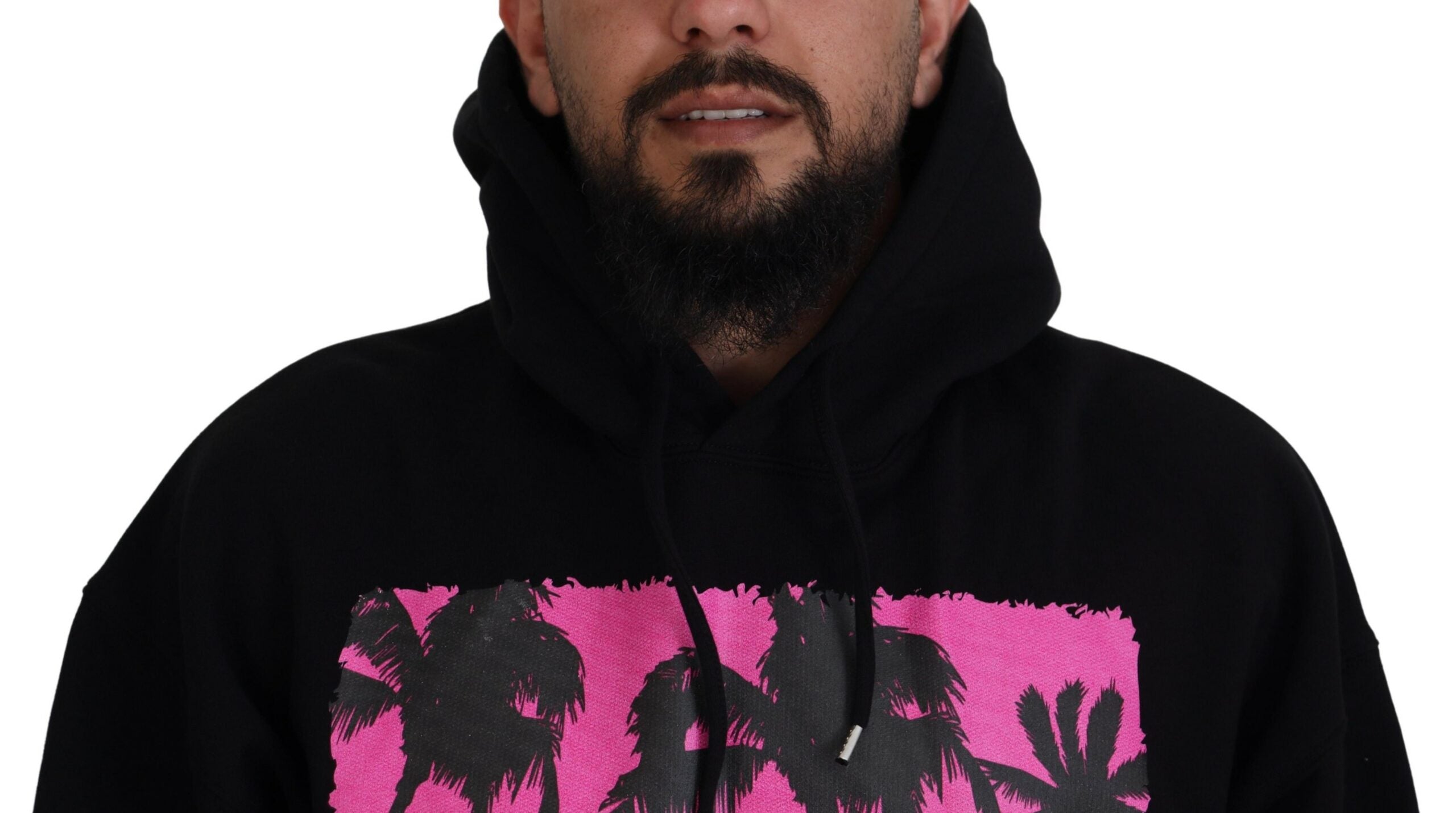 Pull à capuche homme en coton noir Dsquared² avec imprimé, sweater décontracté et tendance, idéal pour un style casual.