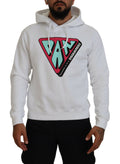 Sweat à capuche blanc en coton de Dsquared² avec imprimé, pull confortable pour un style décontracté.