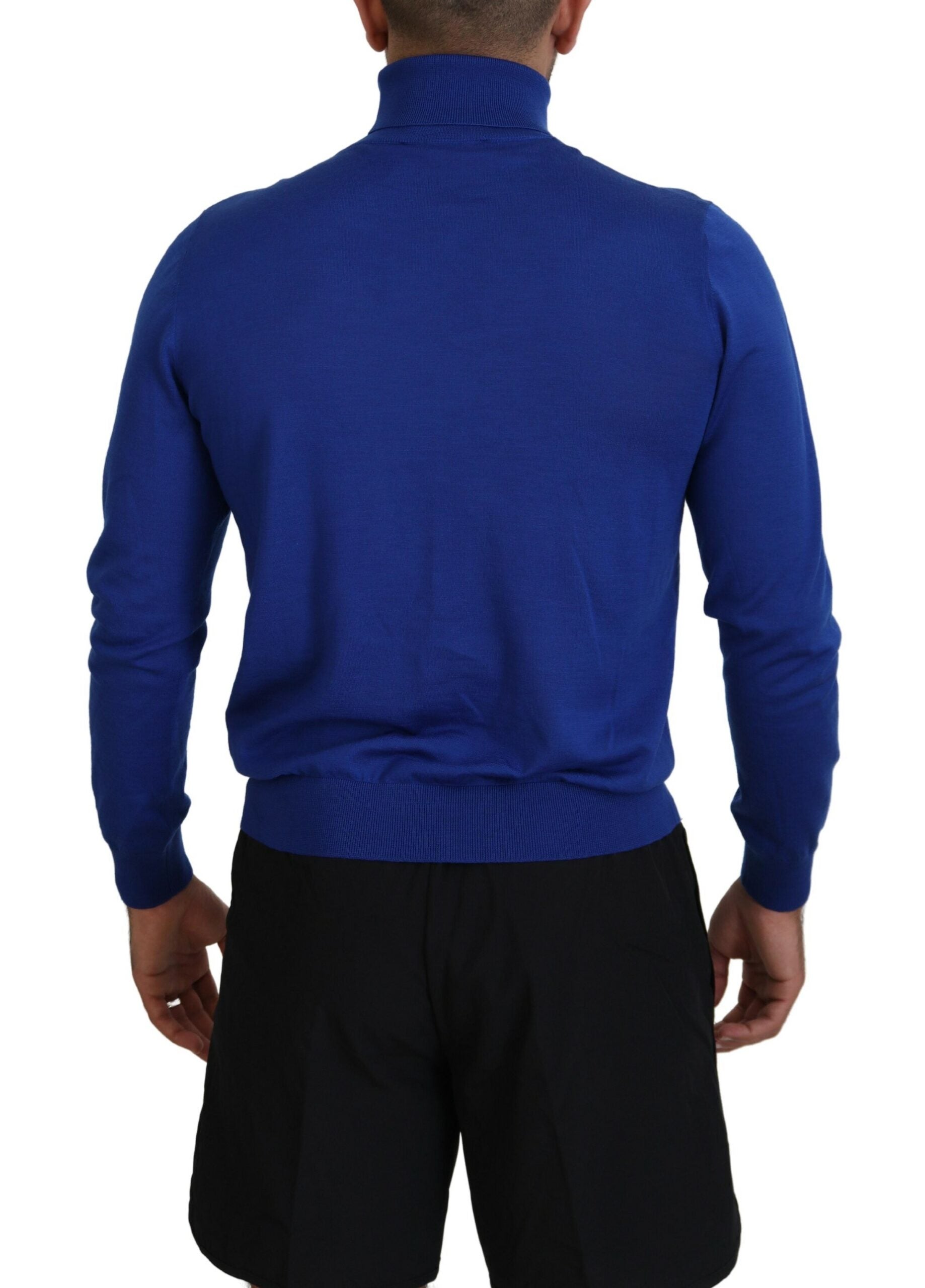 Pull à manches longues avec col roulé et logo bleu Dsquared², doux et confortable, en tissu tricoté.