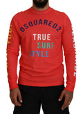 T-shirt à manches longues Dsquared² orange avec imprimé coloré, style décontracté et moderne.