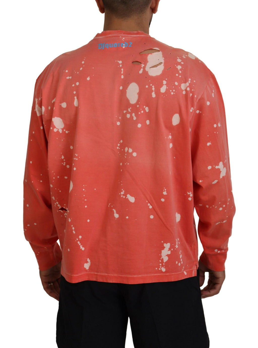 Pull à manches longues imprimé orange de Dsquared², élégant et décontracté, avec motif coloré sur le devant.