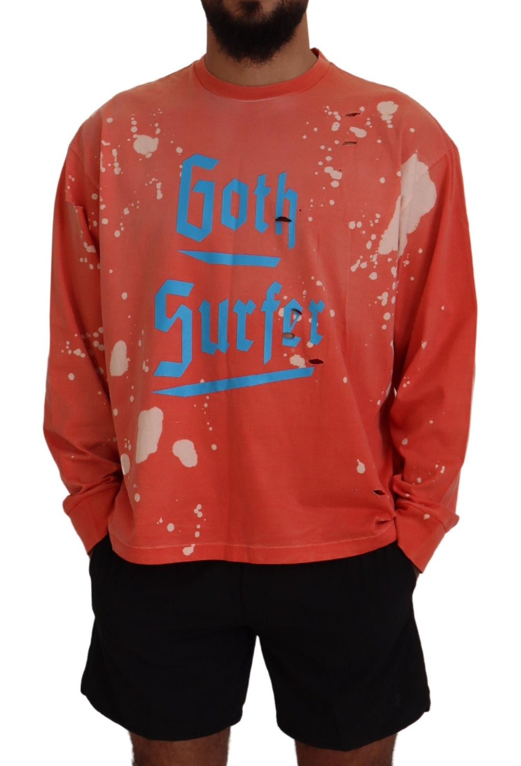 Pull en laine à manches longues imprimé orange de Dsquared², pullover élégant avec motif coloré et coupe moderne.