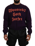 Pull homme en coton violet imprimé de Dsquared², sweat-shirt confortable avec motif coloré visible sur l'image.