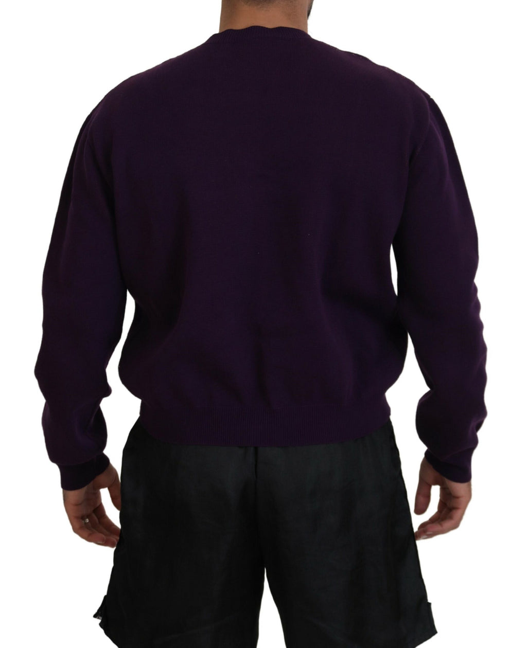 Pull homme en coton imprimé violet de Dsquared², sweat-shirt confortable avec logo et design tendance.
