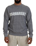 Pull homme gris Dsquared² avec embellissements en cristal, style décontracté et élégant, tissu doux et confortable.