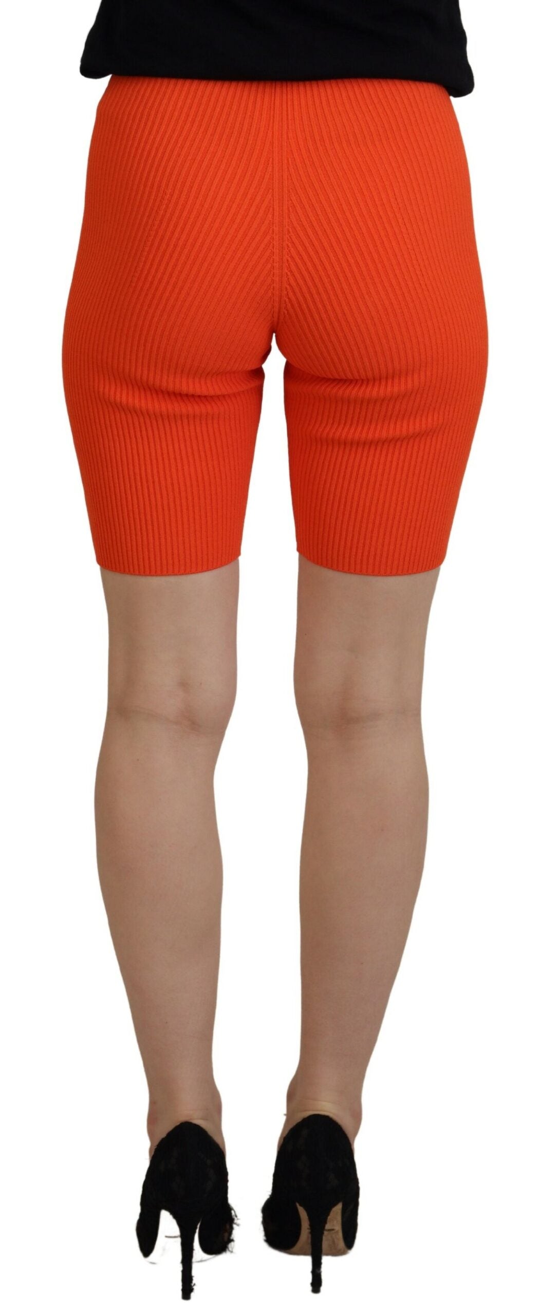 Shorts bermuda slim fit en viscose orange de marque Dsquared², taille mi-hauteur, look décontracté et tendance.