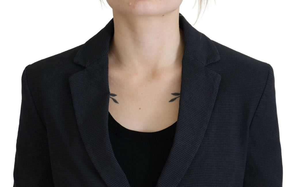 Veste blazer courte noire en coton de la marque Dsquared², avec boutons, style chic et moderne.