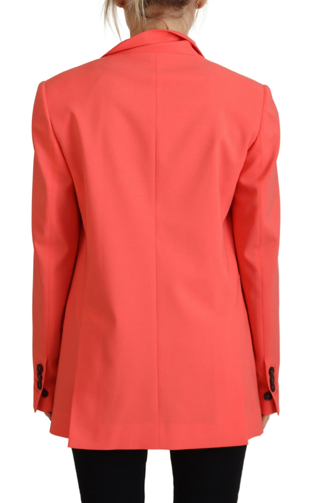 Manteau blazer double boutonnage rose Dsquared² pour femme, coupe élégante et tissu sophistiqué.
