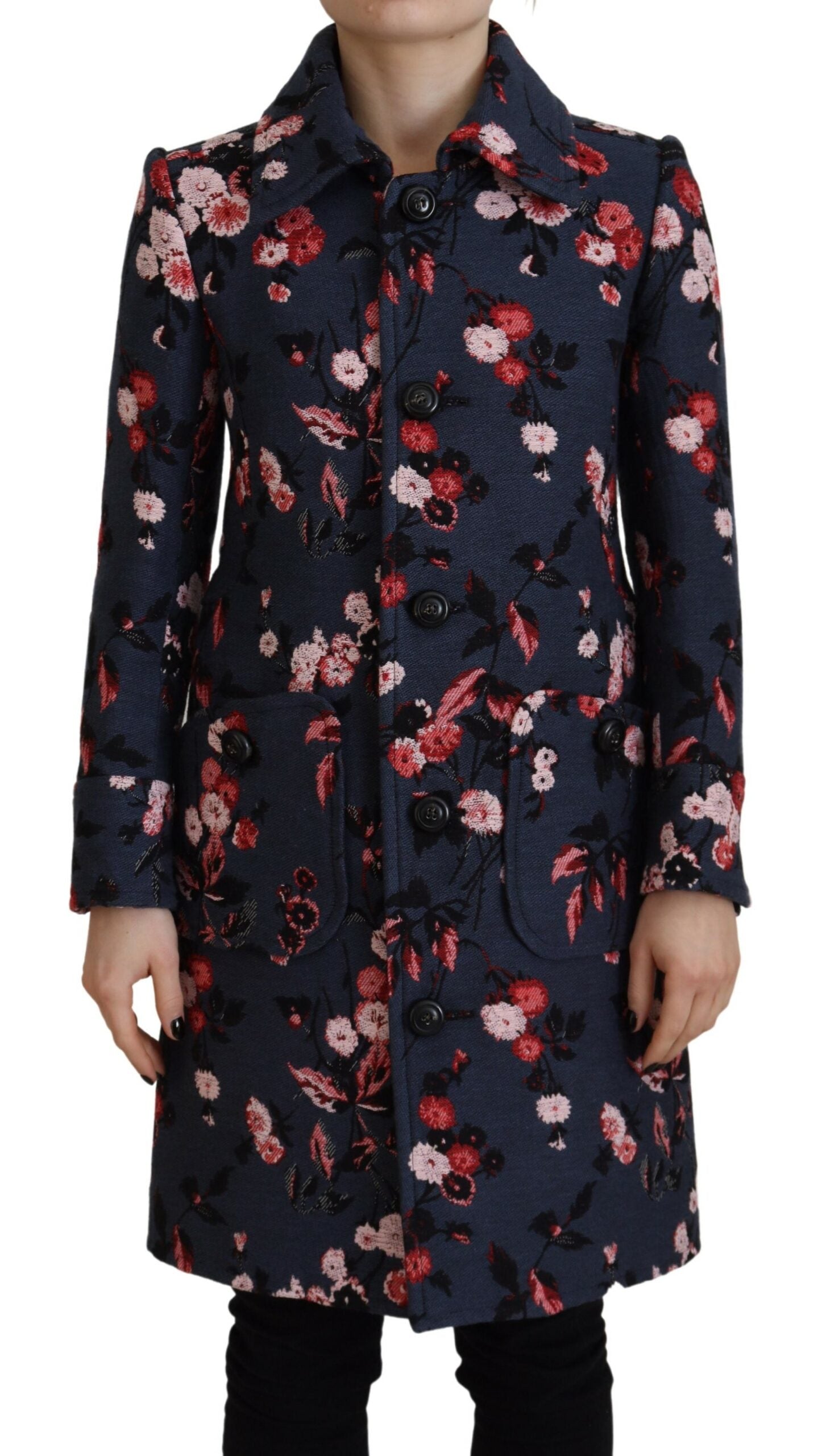 Manteau long à motifs multicolores pour femme de Dsquared², blazer élégant avec coupe moderne et détails colorés.