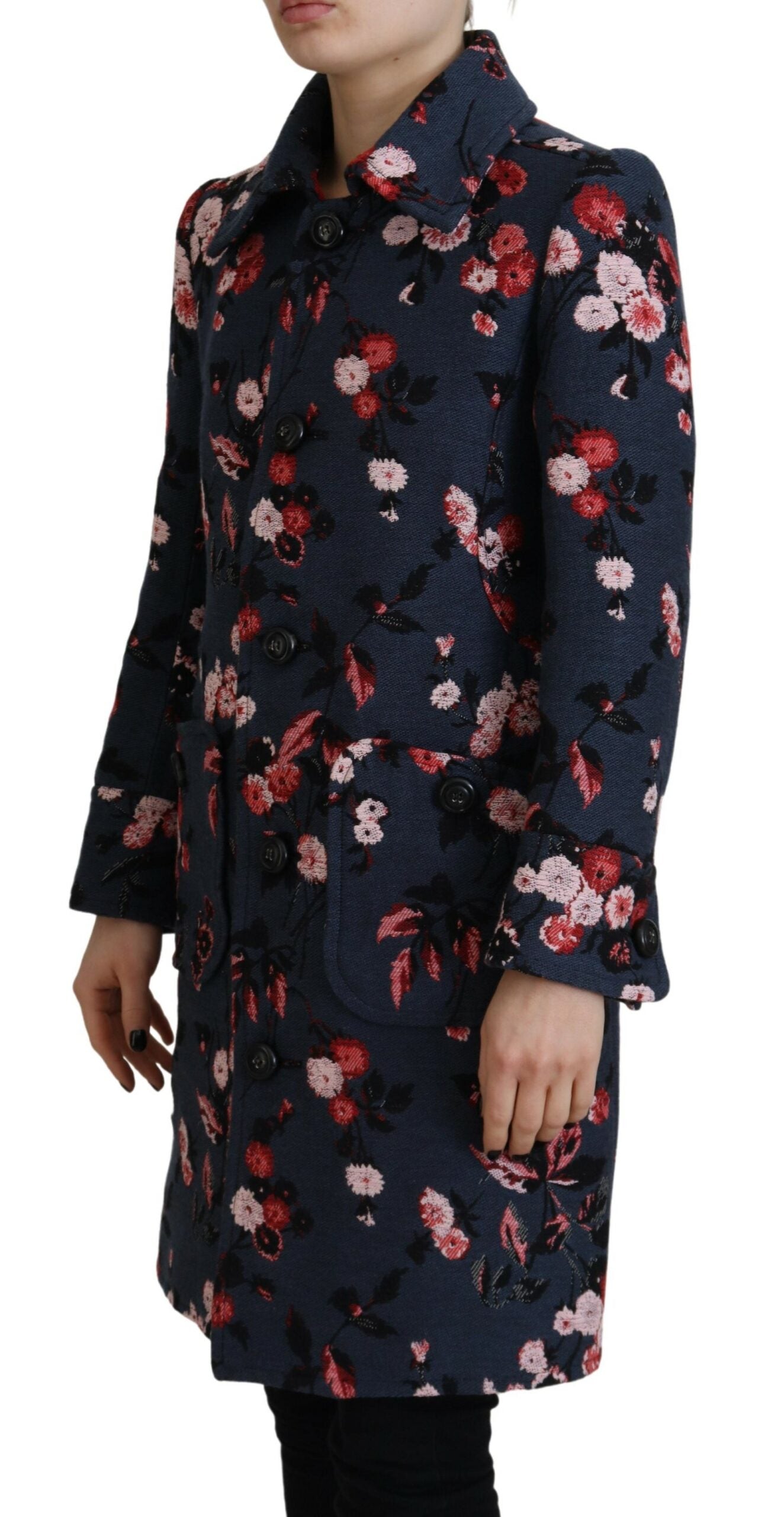 Veste longue pour femme Dsquared² à imprimé multicolore, blazer élégant avec coupe moderne et détails colorés.