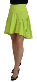 Jupe mini plissée vert à taille haute pour femmes de Dsquared², coupe en A élégante et tendance.