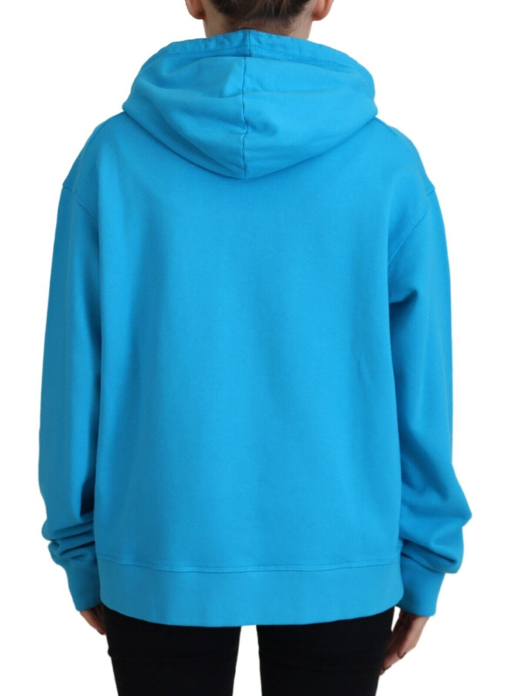 Sweat à capuche en coton bleu avec logo imprimé de Dsquared², vêtement décontracté pour homme.