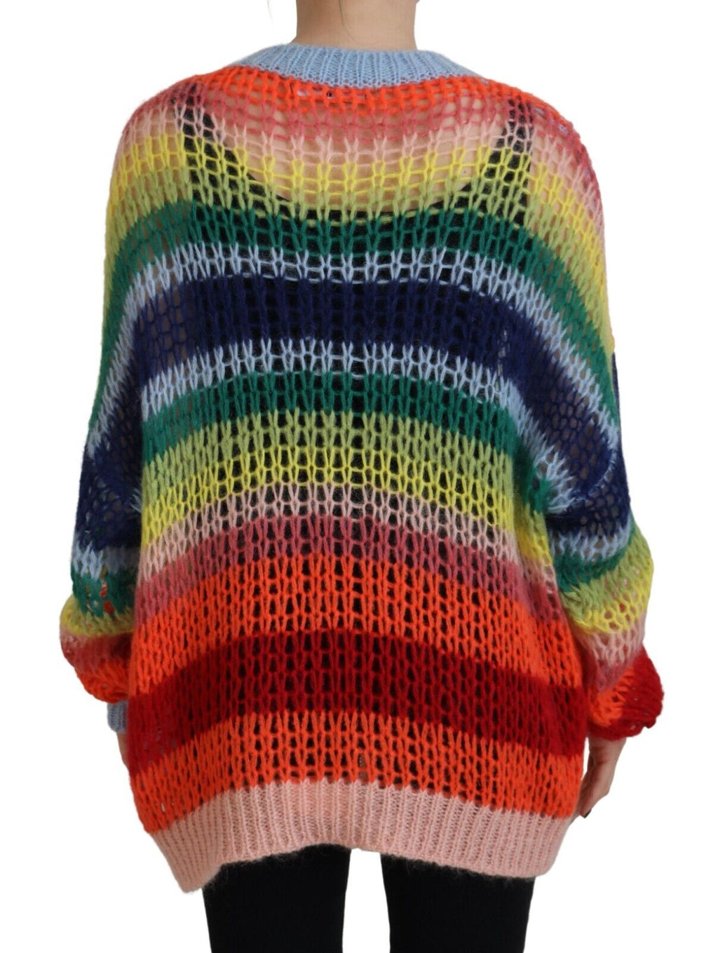 Pull-over en maille multicolore en mohair de Dsquared², pull à col rond pour femme, texture douce et chaudes couleurs.