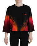 Haut décontracté en coton noir à motif tie-dye et col rond de Dsquared², style casual et moderne.