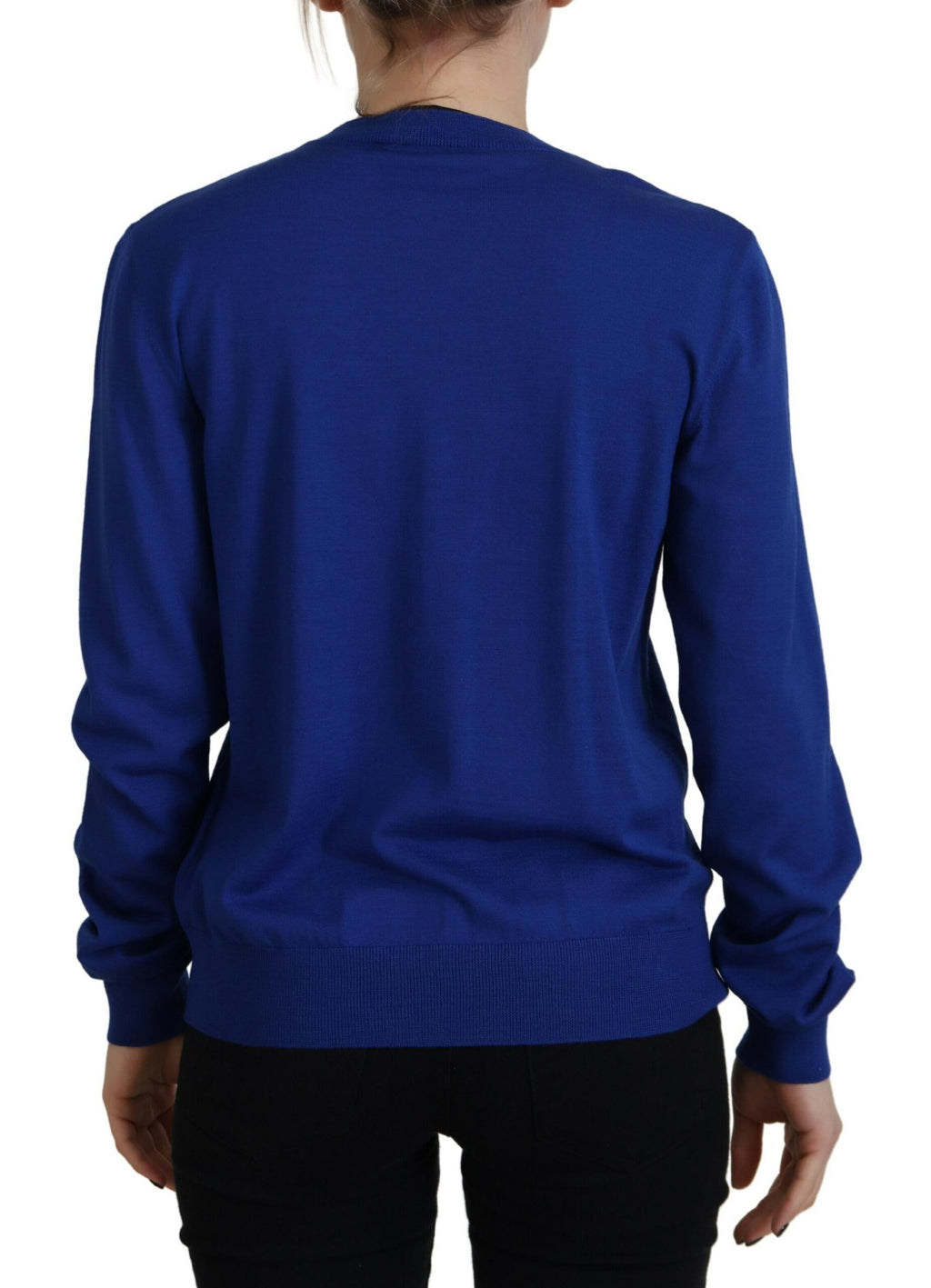 Pull bleu à manches longues et col rond Dsquared², style décontracté et confortable, parfait pour un look casual.