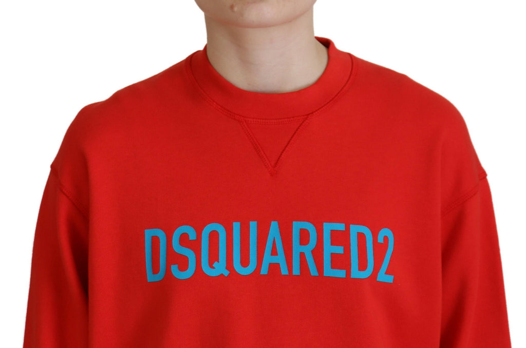 Pull en coton rouge à manches longues et col rond de Dsquared² avec imprimé, image 4535344.
