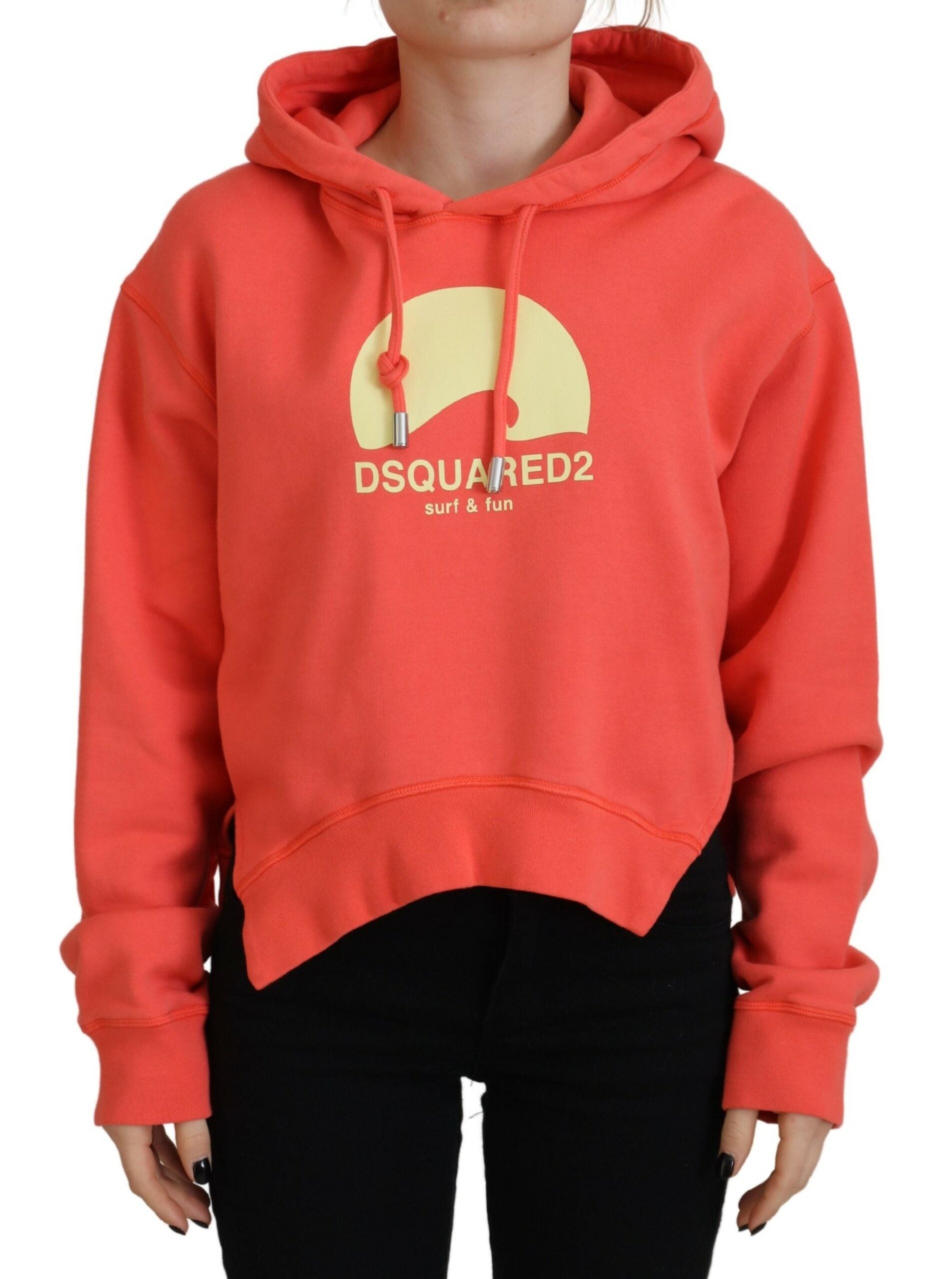 Sweat-shirt en coton rose avec logo imprimé de Dsquared², hoodie confortable et décontracté pour femme et homme.