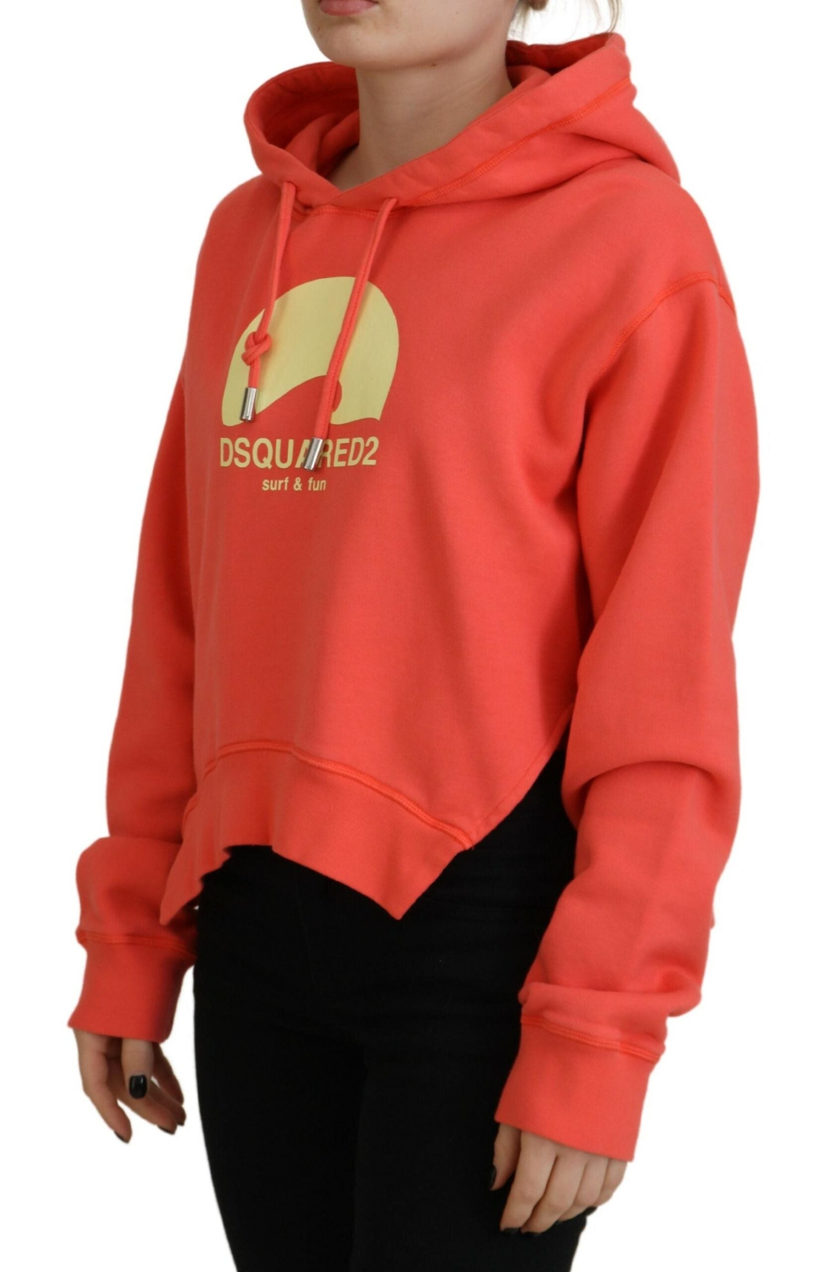 Sweat à capuche en coton rose avec logo imprimé de Dsquared², vêtement décontracté pour hommes.