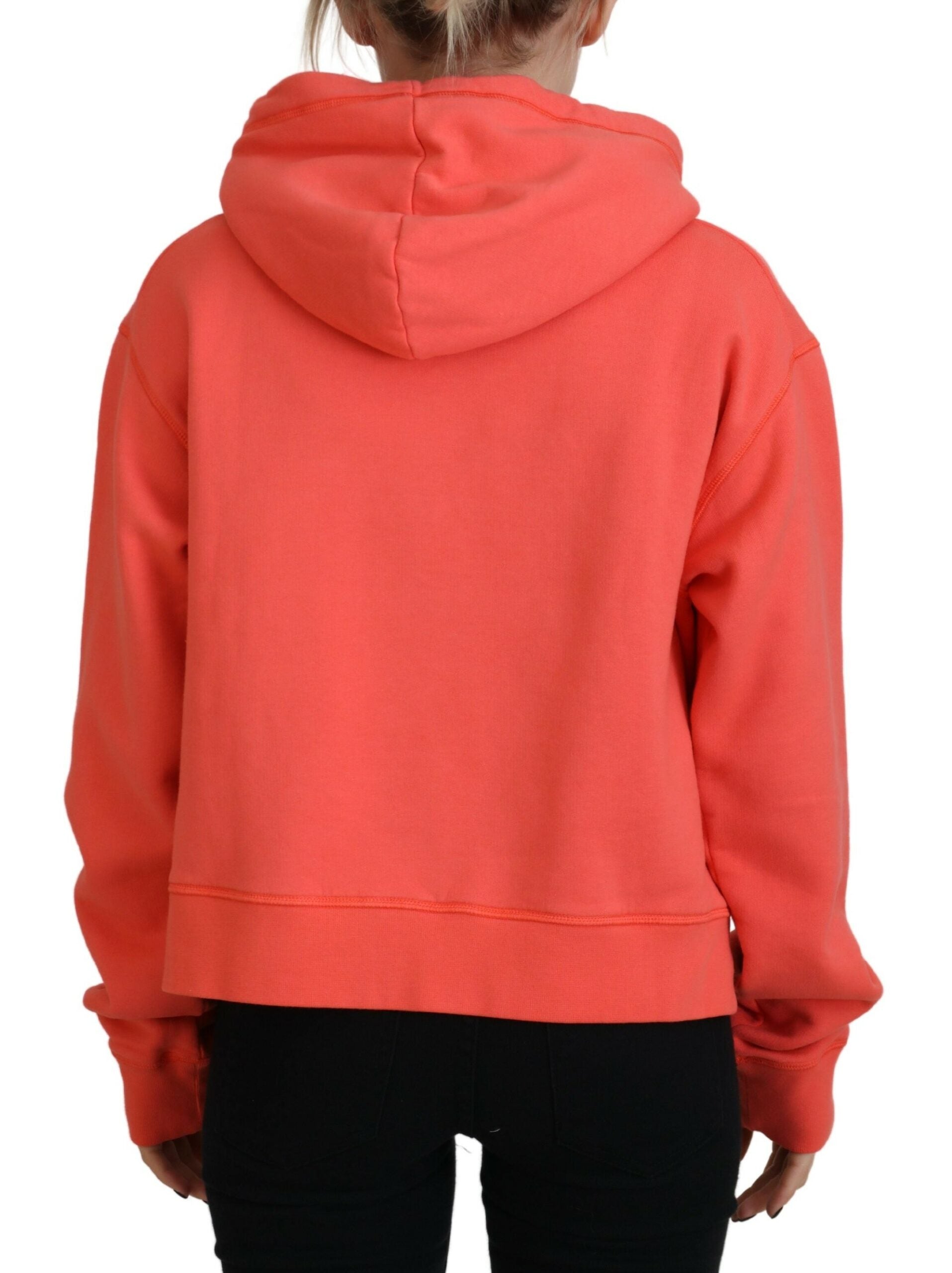 Sweat à capuche en coton rose avec logo imprimé Dsquared², hoodie confortable et tendance pour femme ou homme.