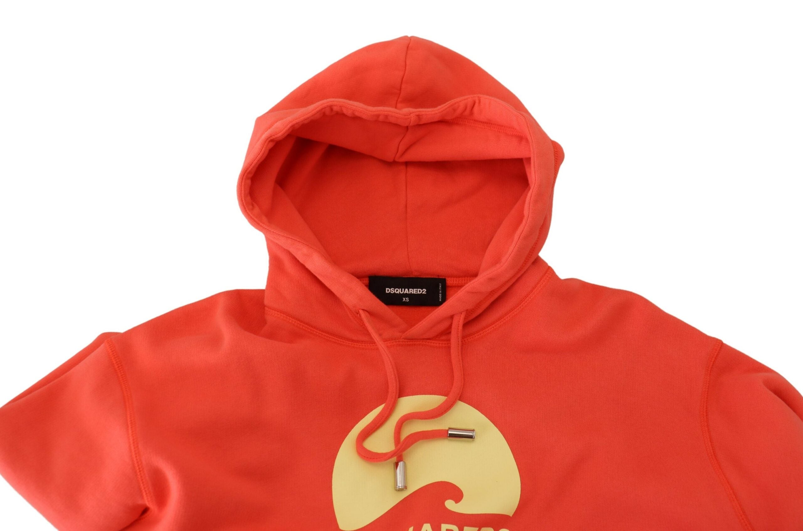 Sweat à capuche en coton rose avec logo imprimé de Dsquared², pull confortable et décontracté, vue de face.