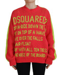 Pull à col rond en coton multicolore de Dsquared², pull-over tricoté avec motifs colorés.