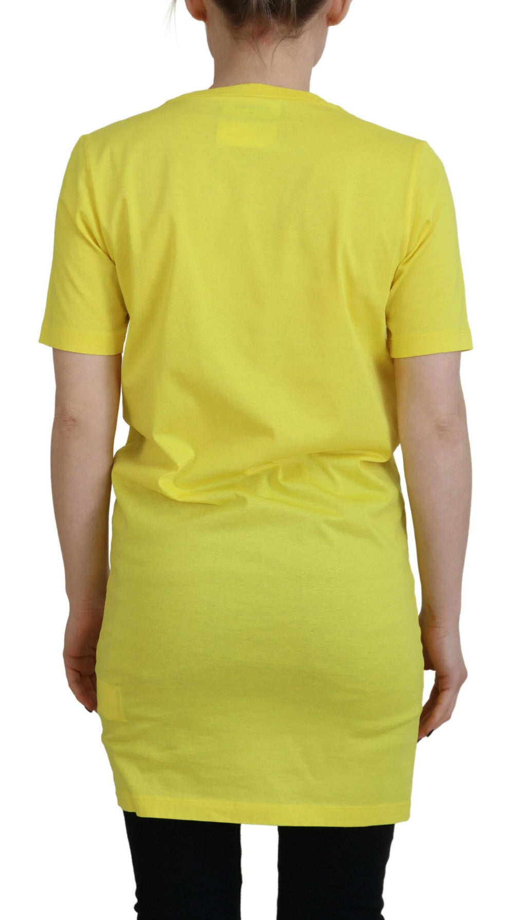 T-shirt en coton jaune brillant Dsquared² Icon Renny avec col rond, visible sur l'image 4535585.