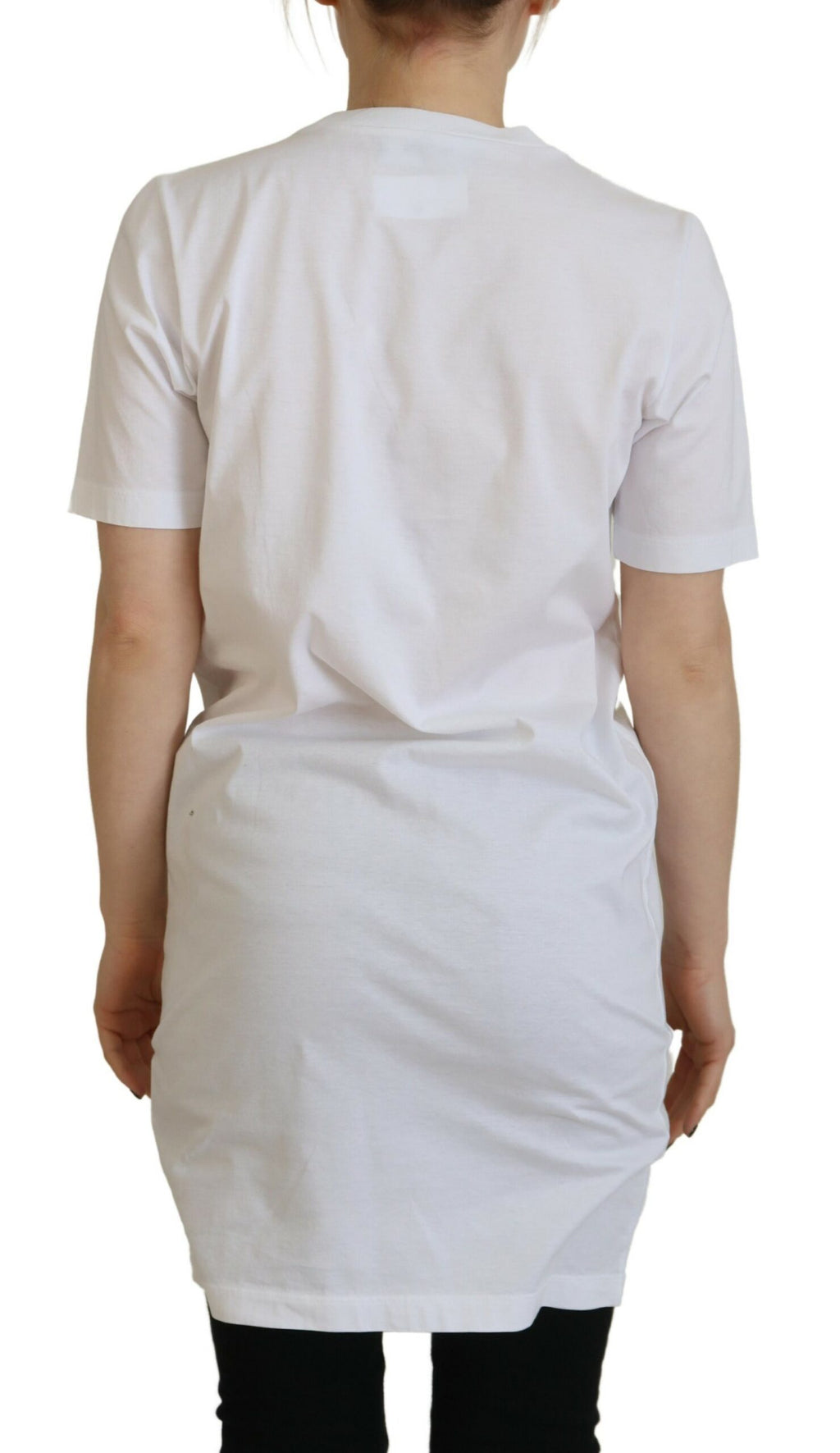 T-shirt blanc en coton Dsquared² avec logo iconographique imprimé, col rond et coupe décontractée.