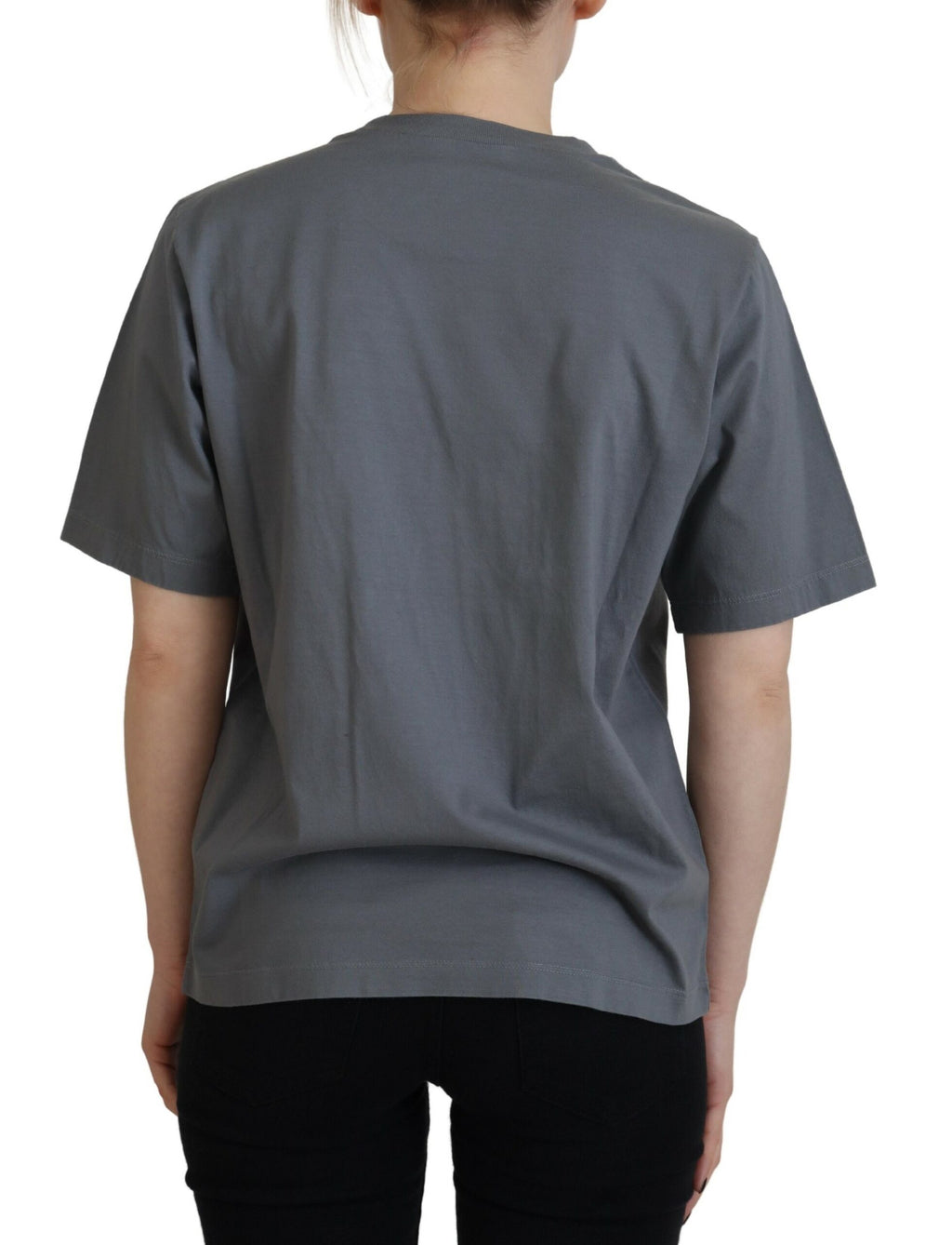 T-shirt gris à logo Dsquared² en coton à manches courtes, col rond, style décontracté et moderne.
