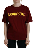 T-shirt homme Dsquared² en coton marron avec logo, coupe courte à manches courtes, style décontracté et moderne.